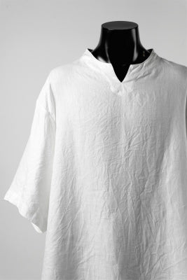 画像をギャラリービューアに読み込む, COLINA KEY NECK PULLOVER SHIRT / HERRINGBONE LINEN (WHITE)