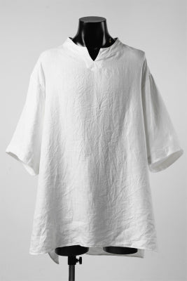 画像をギャラリービューアに読み込む, COLINA KEY NECK PULLOVER SHIRT / HERRINGBONE LINEN (WHITE)