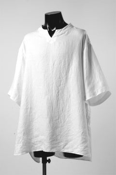 画像をギャラリービューアに読み込む, COLINA KEY NECK PULLOVER SHIRT / HERRINGBONE LINEN (WHITE)