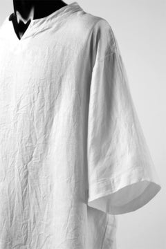 画像をギャラリービューアに読み込む, COLINA KEY NECK PULLOVER SHIRT / HERRINGBONE LINEN (WHITE)
