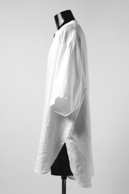 画像をギャラリービューアに読み込む, COLINA KEY NECK PULLOVER SHIRT / HERRINGBONE LINEN (WHITE)