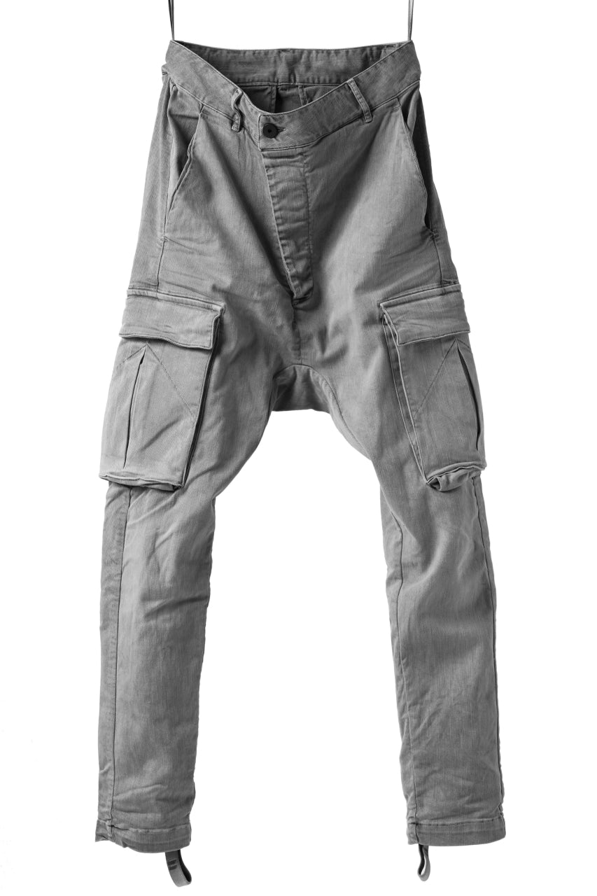画像をギャラリービューアに読み込む, 11 BY BORIS BIDJAN SABERI CARGO POCKET PANT / STRETCH DENIM "P21B-F-1481" (ICE GREY)
