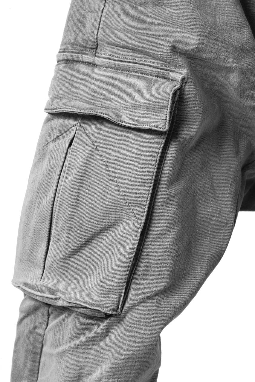 画像をギャラリービューアに読み込む, 11 BY BORIS BIDJAN SABERI CARGO POCKET PANT / STRETCH DENIM "P21B-F-1481" (ICE GREY)