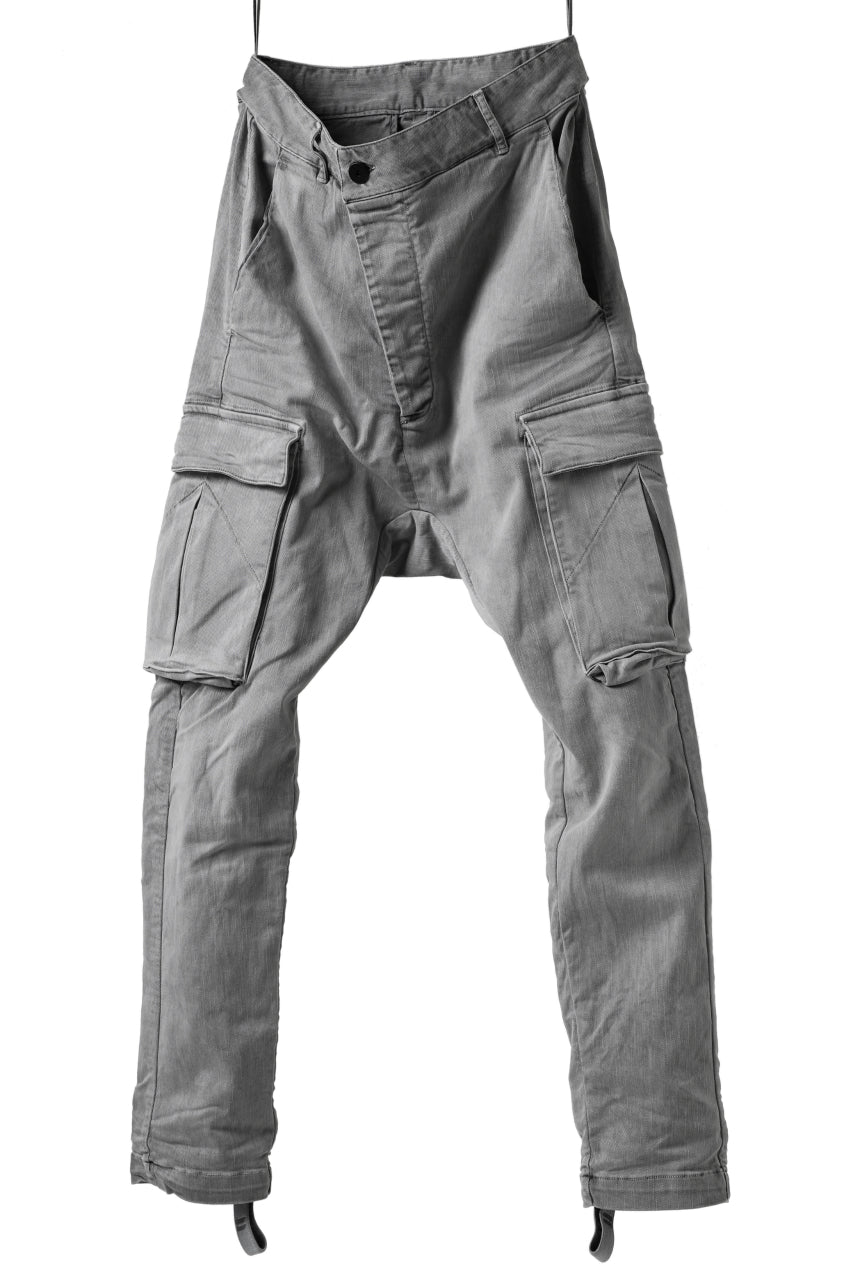 画像をギャラリービューアに読み込む, 11 BY BORIS BIDJAN SABERI CARGO POCKET PANT / STRETCH DENIM "P21B-F-1481" (ICE GREY)