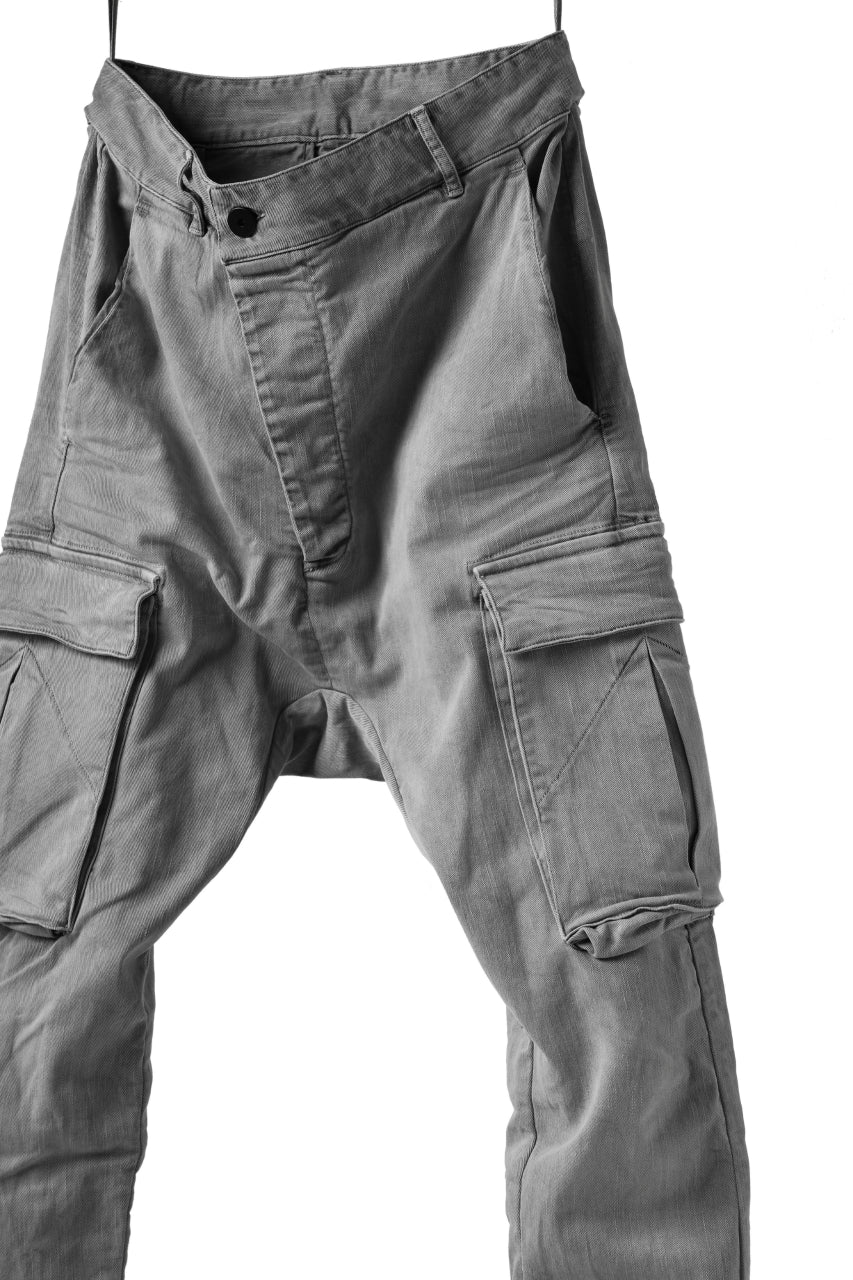 画像をギャラリービューアに読み込む, 11 BY BORIS BIDJAN SABERI CARGO POCKET PANT / STRETCH DENIM "P21B-F-1481" (ICE GREY)