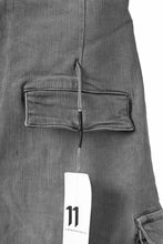 画像をギャラリービューアに読み込む, 11 BY BORIS BIDJAN SABERI CARGO POCKET PANT / STRETCH DENIM "P21B-F-1481" (ICE GREY)