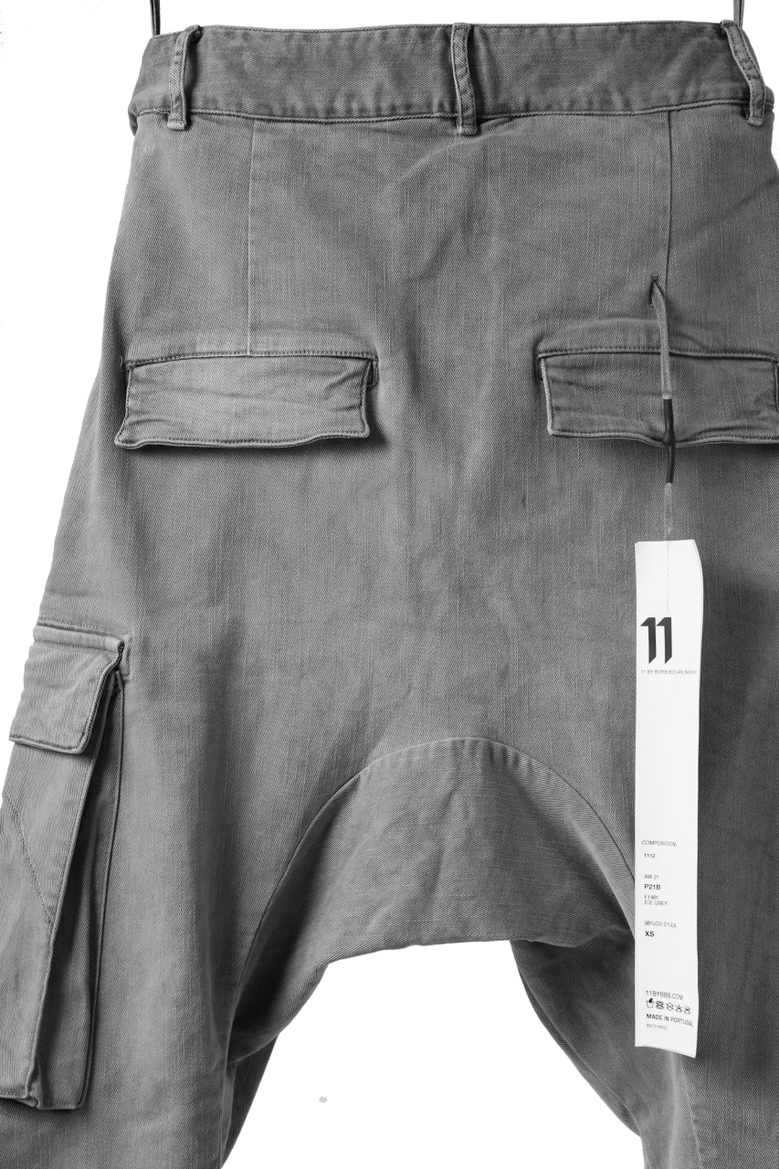 画像をギャラリービューアに読み込む, 11 BY BORIS BIDJAN SABERI CARGO POCKET PANT / STRETCH DENIM "P21B-F-1481" (ICE GREY)