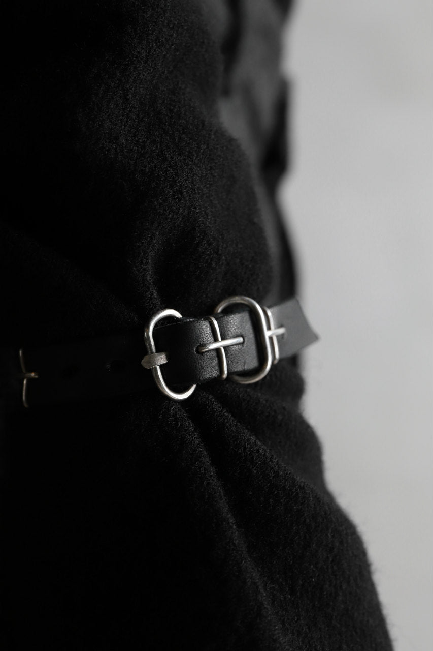 画像をギャラリービューアに読み込む, m.a+ thin silver cross studded wrist band / A-F2BL1/ GR2,0 (BLACK)