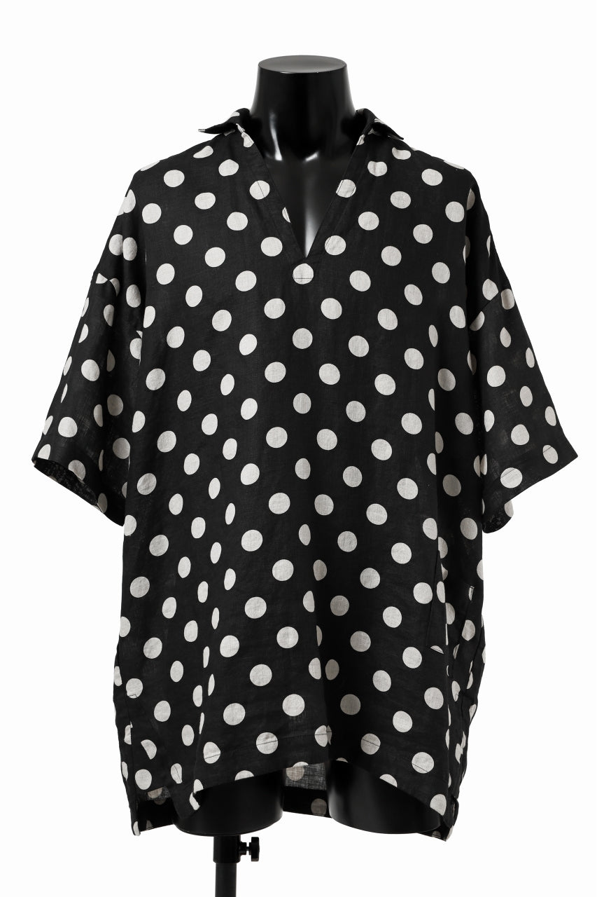 Load image into Gallery viewer, _vital exclusive half collar tunica tops / organic linen (DOT)