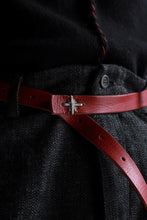 画像をギャラリービューアに読み込む, m.a+ double cross buckle skinny belt / EX+1B/GR3,0 (CHILI RED)