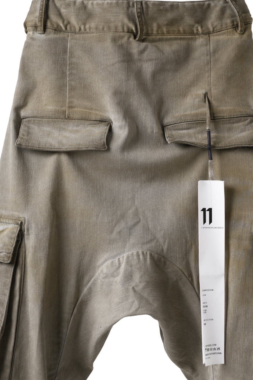 画像をギャラリービューアに読み込む, 11 BY BORIS BIDJAN SABERI CARGO POCKET PANT / STRETCH DENIM "P21B-F-1482" (GUM)