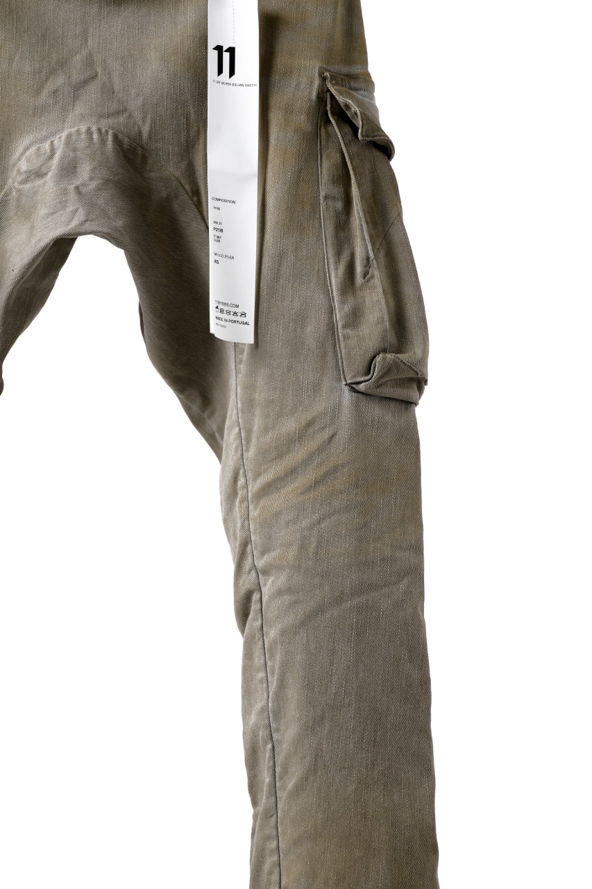 画像をギャラリービューアに読み込む, 11 BY BORIS BIDJAN SABERI CARGO POCKET PANT / STRETCH DENIM "P21B-F-1482" (GUM)