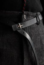 画像をギャラリービューアに読み込む, m.a+ double cross buckle skinny belt / EX+1B/GR3,0 (BLACK)