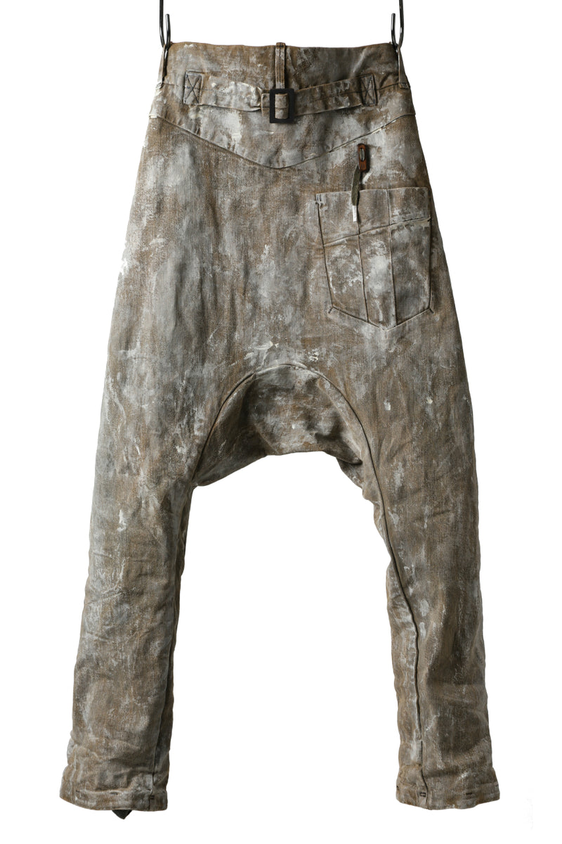 BORIS BIDJAN SABERI CROPPED TROUSER / WAX GUM DYED & BODY