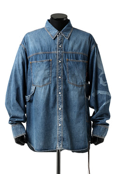Load image into Gallery viewer, mastermind JAPAN WORK SHIRT / LIGHT OZ DENIM (INDIGO)