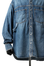 Load image into Gallery viewer, mastermind JAPAN WORK SHIRT / LIGHT OZ DENIM (INDIGO)