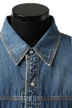 Load image into Gallery viewer, mastermind JAPAN WORK SHIRT / LIGHT OZ DENIM (INDIGO)