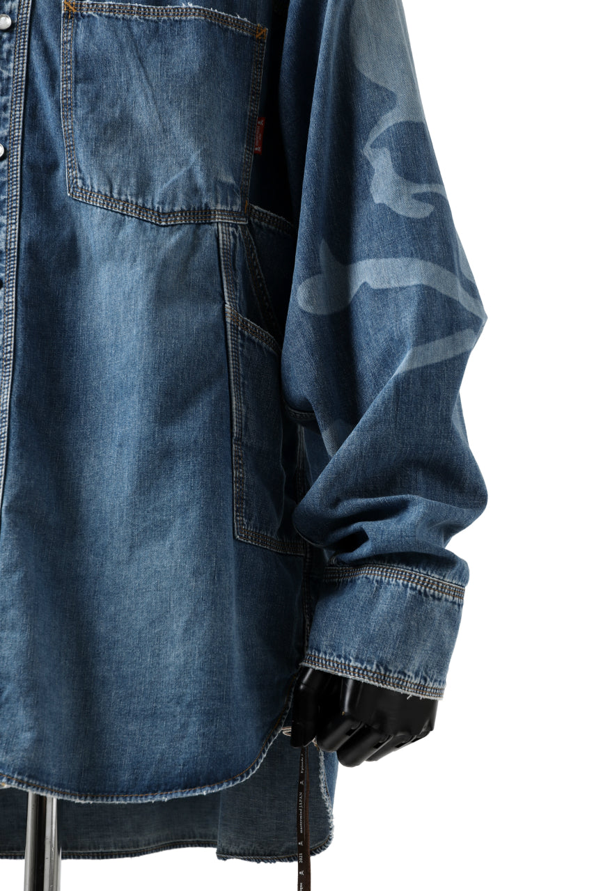 Load image into Gallery viewer, mastermind JAPAN WORK SHIRT / LIGHT OZ DENIM (INDIGO)
