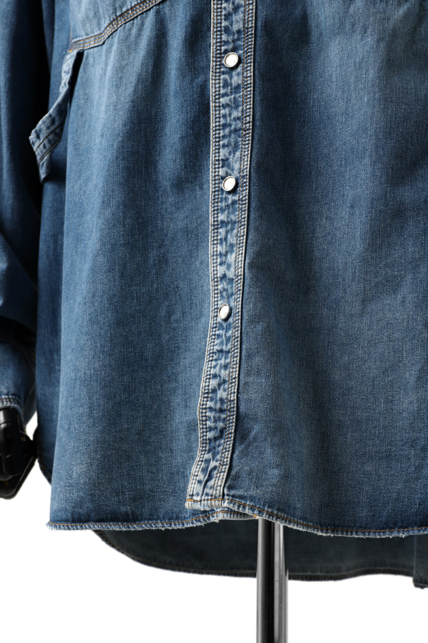 Load image into Gallery viewer, mastermind JAPAN WORK SHIRT / LIGHT OZ DENIM (INDIGO)
