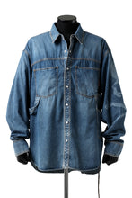 Load image into Gallery viewer, mastermind JAPAN WORK SHIRT / LIGHT OZ DENIM (INDIGO)