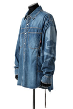 Load image into Gallery viewer, mastermind JAPAN WORK SHIRT / LIGHT OZ DENIM (INDIGO)