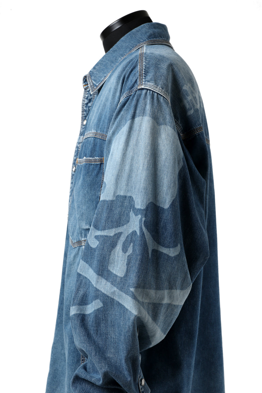 Load image into Gallery viewer, mastermind JAPAN WORK SHIRT / LIGHT OZ DENIM (INDIGO)