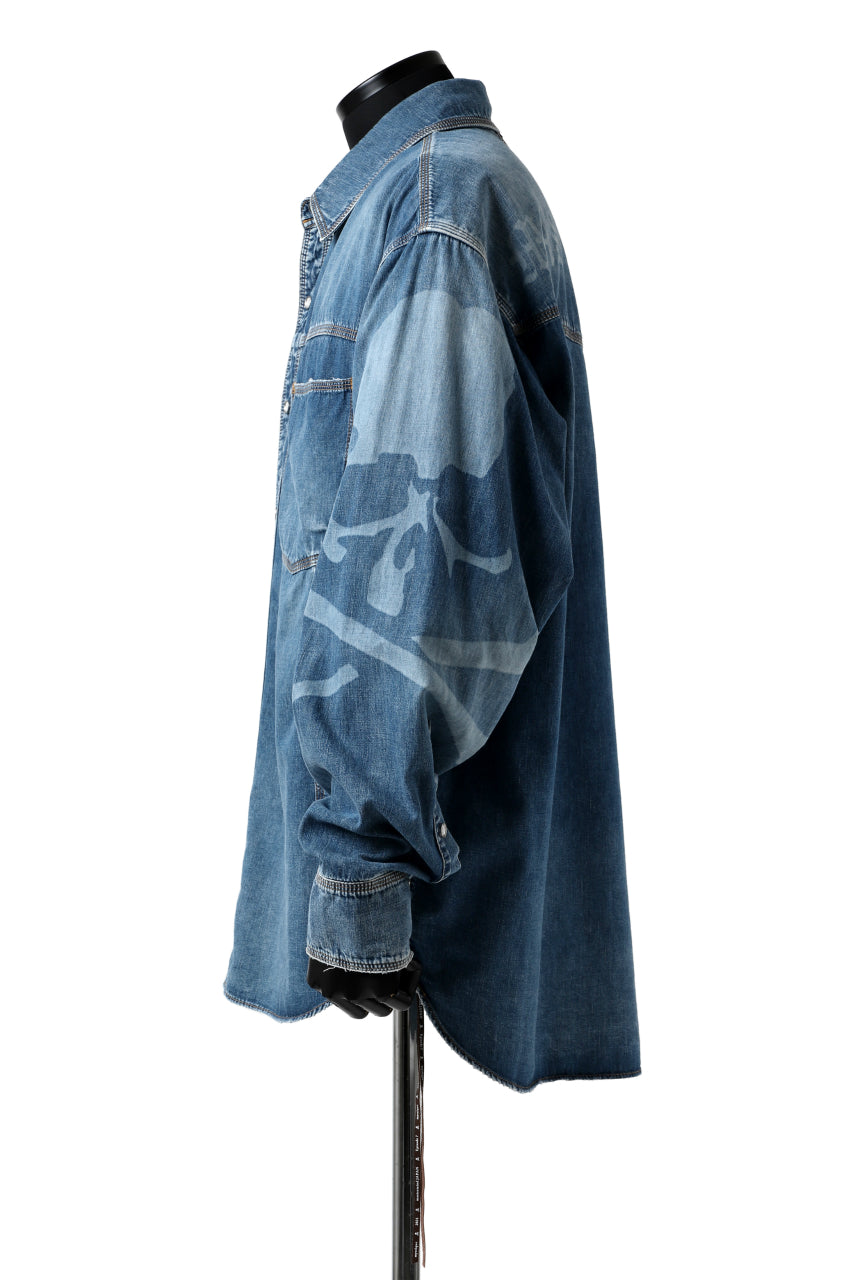 Load image into Gallery viewer, mastermind JAPAN WORK SHIRT / LIGHT OZ DENIM (INDIGO)
