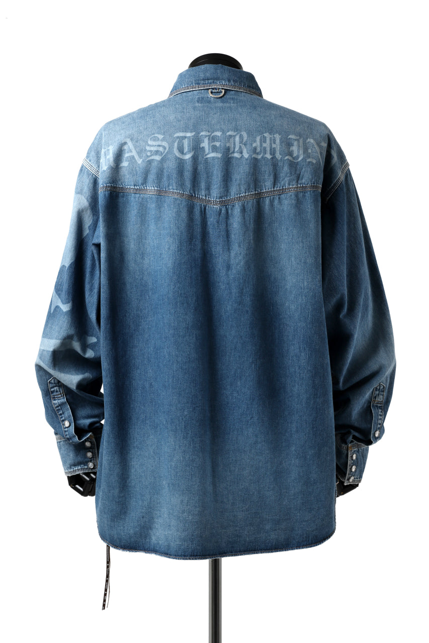 Load image into Gallery viewer, mastermind JAPAN WORK SHIRT / LIGHT OZ DENIM (INDIGO)