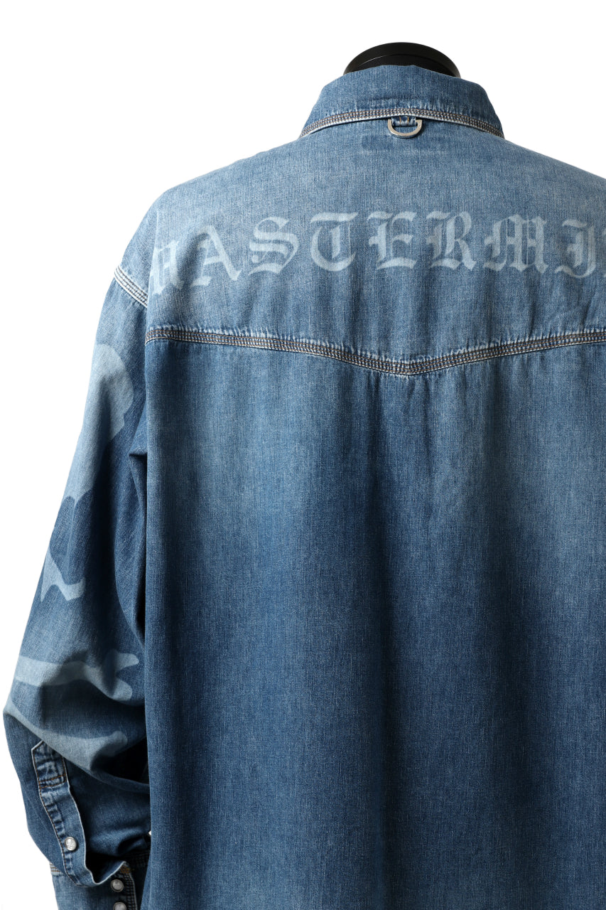 Load image into Gallery viewer, mastermind JAPAN WORK SHIRT / LIGHT OZ DENIM (INDIGO)