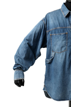Load image into Gallery viewer, mastermind JAPAN WORK SHIRT / LIGHT OZ DENIM (INDIGO)