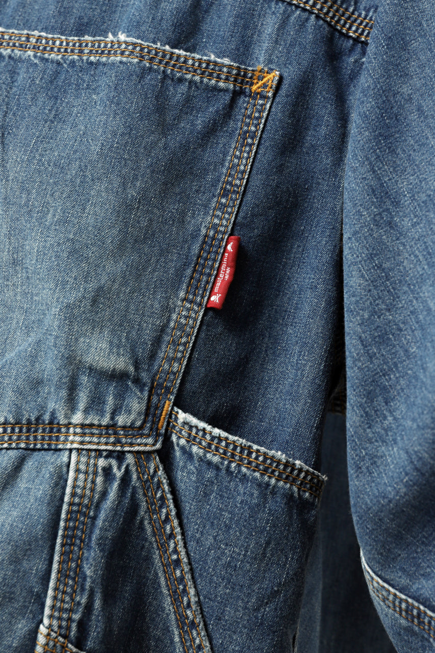 Load image into Gallery viewer, mastermind JAPAN WORK SHIRT / LIGHT OZ DENIM (INDIGO)