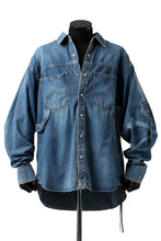 Load image into Gallery viewer, mastermind JAPAN WORK SHIRT / LIGHT OZ DENIM (INDIGO)