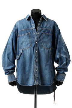 Load image into Gallery viewer, mastermind JAPAN WORK SHIRT / LIGHT OZ DENIM (INDIGO)