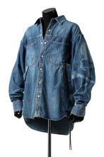 Load image into Gallery viewer, mastermind JAPAN WORK SHIRT / LIGHT OZ DENIM (INDIGO)