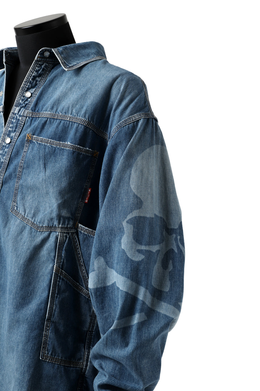 Load image into Gallery viewer, mastermind JAPAN WORK SHIRT / LIGHT OZ DENIM (INDIGO)