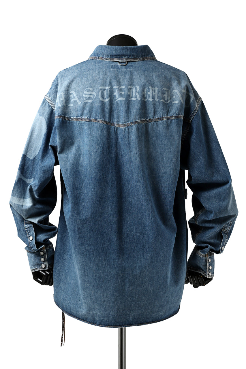 Load image into Gallery viewer, mastermind JAPAN WORK SHIRT / LIGHT OZ DENIM (INDIGO)