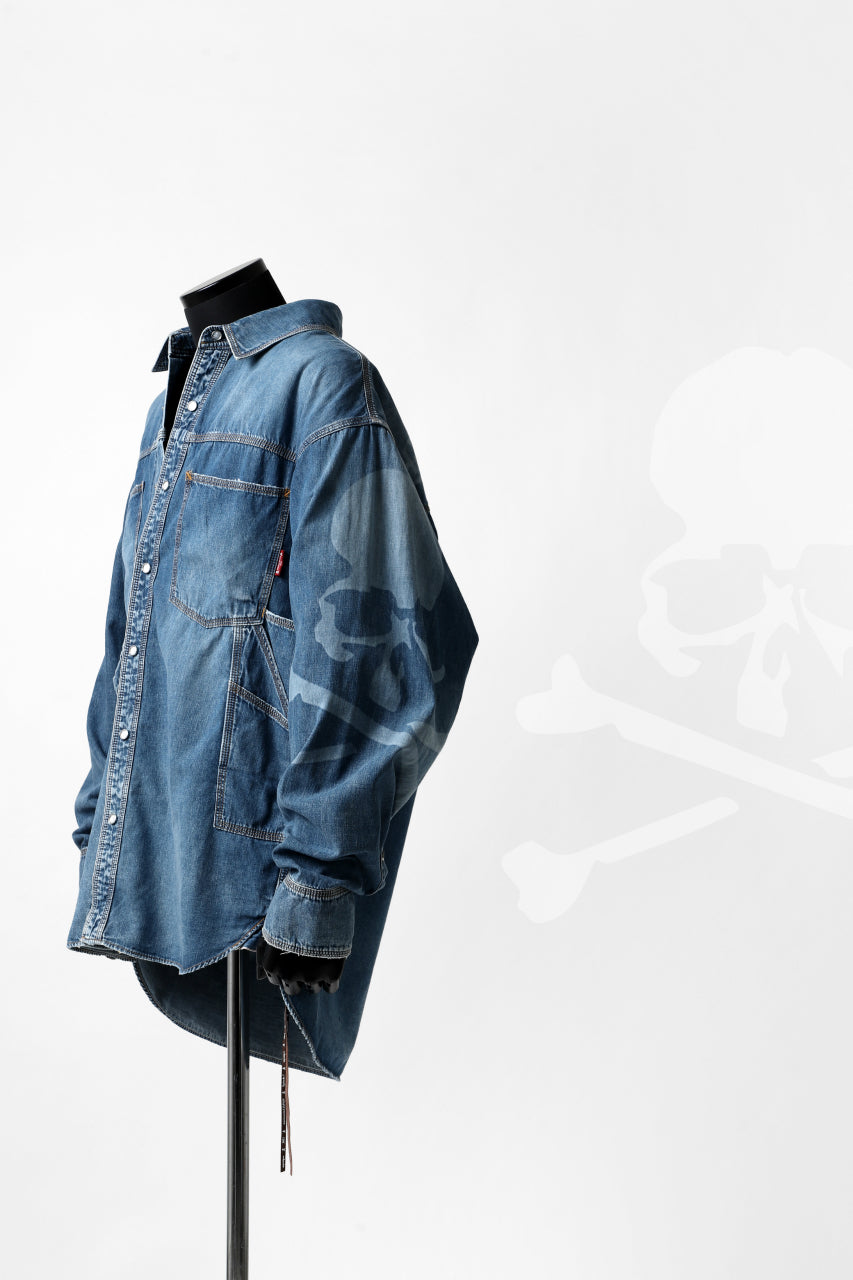 Load image into Gallery viewer, mastermind JAPAN WORK SHIRT / LIGHT OZ DENIM (INDIGO)