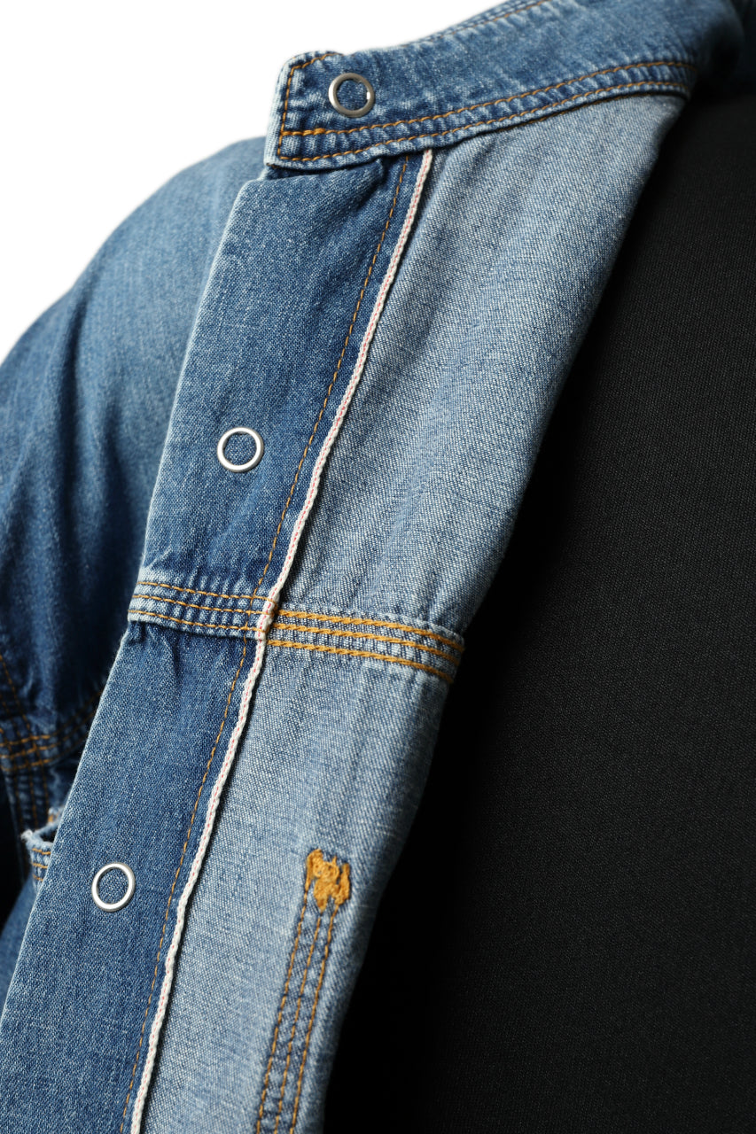 Load image into Gallery viewer, mastermind JAPAN WORK SHIRT / LIGHT OZ DENIM (INDIGO)