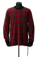 Load image into Gallery viewer, mastermind JAPAN TARTAN CHECK LS TOPS / JACQUARD VELOUR (RED)