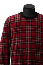 Load image into Gallery viewer, mastermind JAPAN TARTAN CHECK LS TOPS / JACQUARD VELOUR (RED)