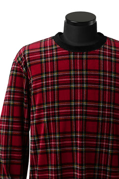 Load image into Gallery viewer, mastermind JAPAN TARTAN CHECK LS TOPS / JACQUARD VELOUR (RED)