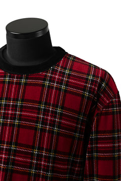 Load image into Gallery viewer, mastermind JAPAN TARTAN CHECK LS TOPS / JACQUARD VELOUR (RED)