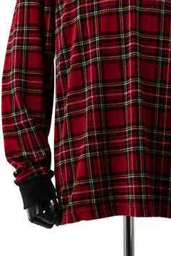 Load image into Gallery viewer, mastermind JAPAN TARTAN CHECK LS TOPS / JACQUARD VELOUR (RED)