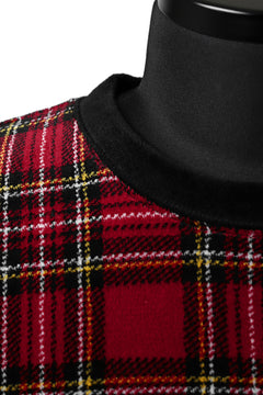 Load image into Gallery viewer, mastermind JAPAN TARTAN CHECK LS TOPS / JACQUARD VELOUR (RED)
