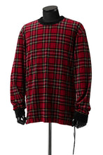Load image into Gallery viewer, mastermind JAPAN TARTAN CHECK LS TOPS / JACQUARD VELOUR (RED)