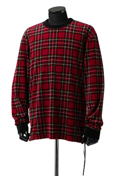 Load image into Gallery viewer, mastermind JAPAN TARTAN CHECK LS TOPS / JACQUARD VELOUR (RED)
