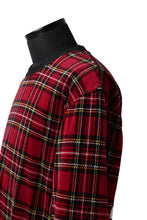 Load image into Gallery viewer, mastermind JAPAN TARTAN CHECK LS TOPS / JACQUARD VELOUR (RED)
