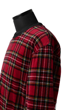 Load image into Gallery viewer, mastermind JAPAN TARTAN CHECK LS TOPS / JACQUARD VELOUR (RED)