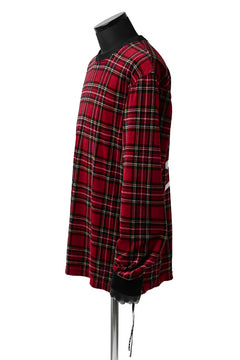 Load image into Gallery viewer, mastermind JAPAN TARTAN CHECK LS TOPS / JACQUARD VELOUR (RED)