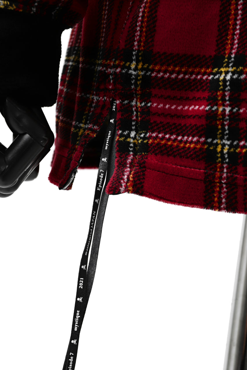 Load image into Gallery viewer, mastermind JAPAN TARTAN CHECK LS TOPS / JACQUARD VELOUR (RED)